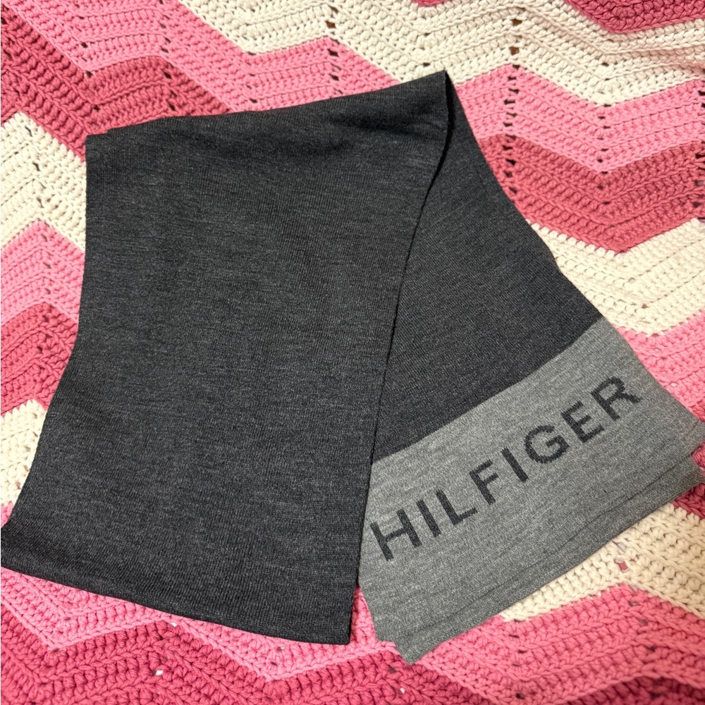 Tommy Hilfiger Charcoal and Light Gray Scarf